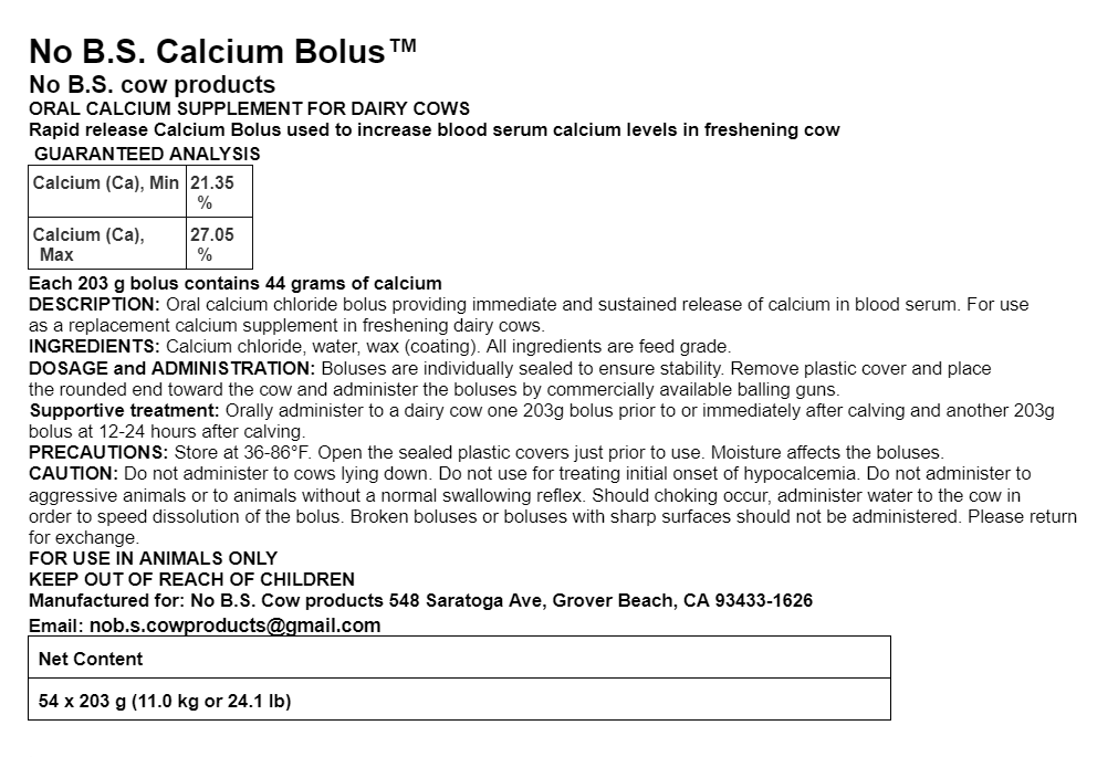 No B.S. O-Calcium Bolus - OMRI Listed